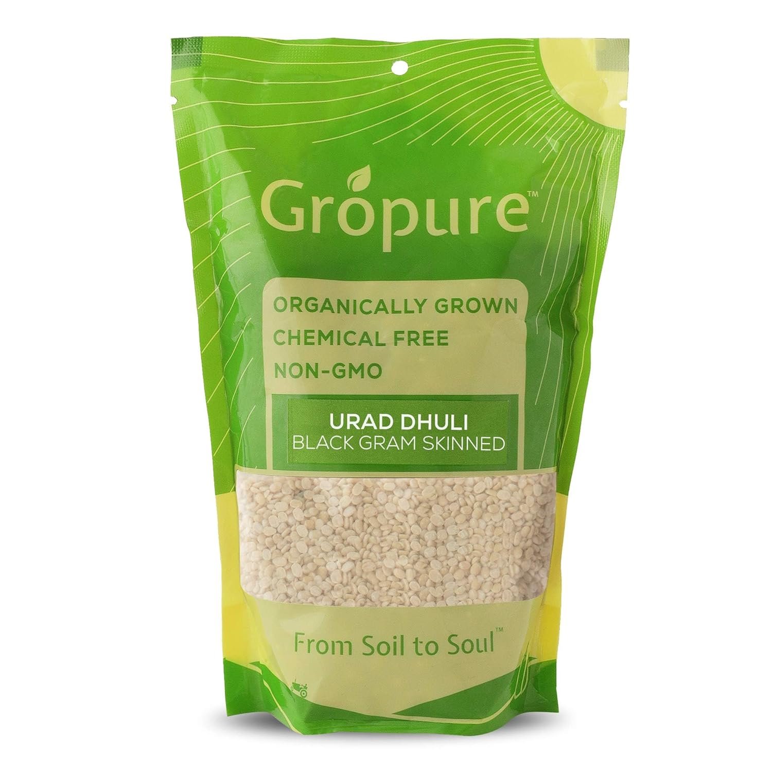 GroPure Organic: From Soil to Soul - Urad Dhuli Dal - 4.5kg